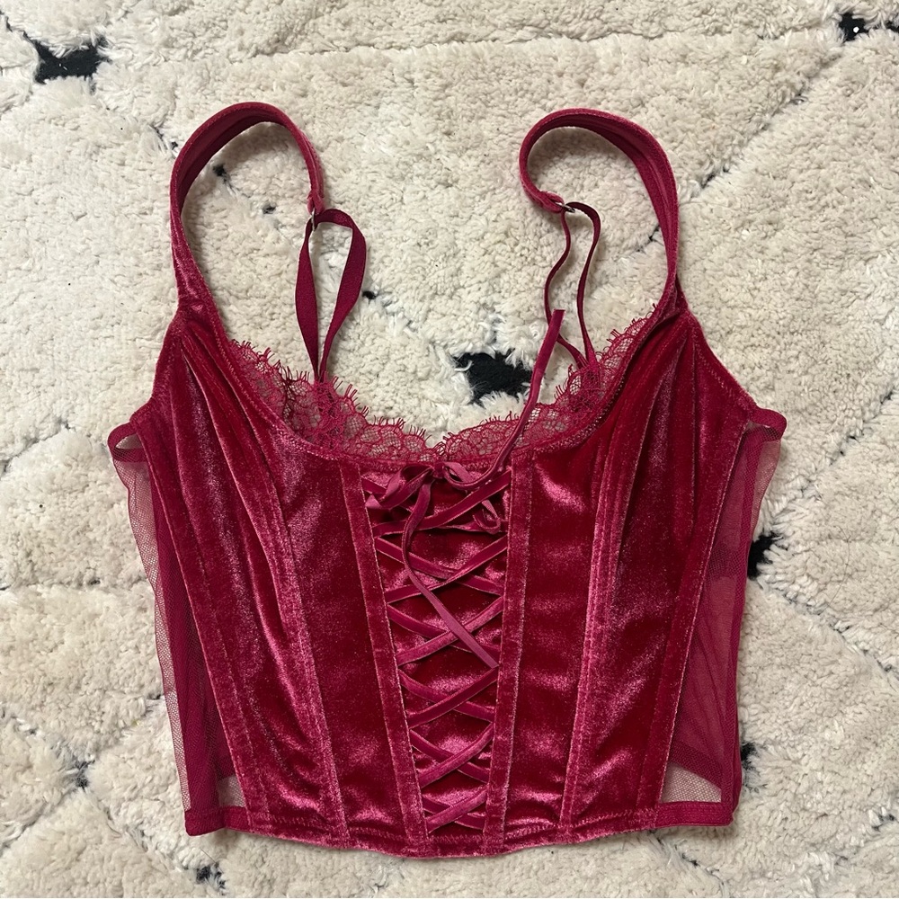 Victoria’s Secret Pink Velvet Corset Top